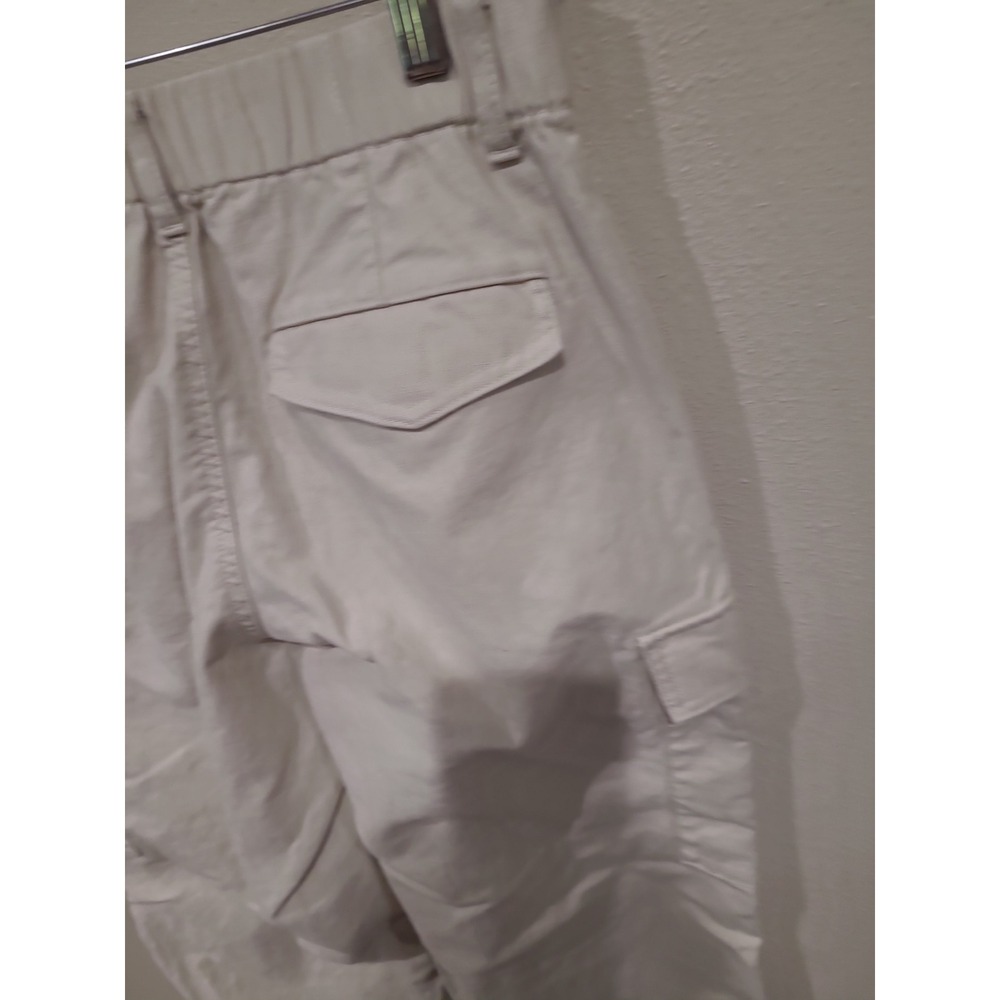 Uniqlo Wide Straight Cargo Pant Elastic back 100% cotton beige Women SZ XS 24-25 - Picture 4 of 9